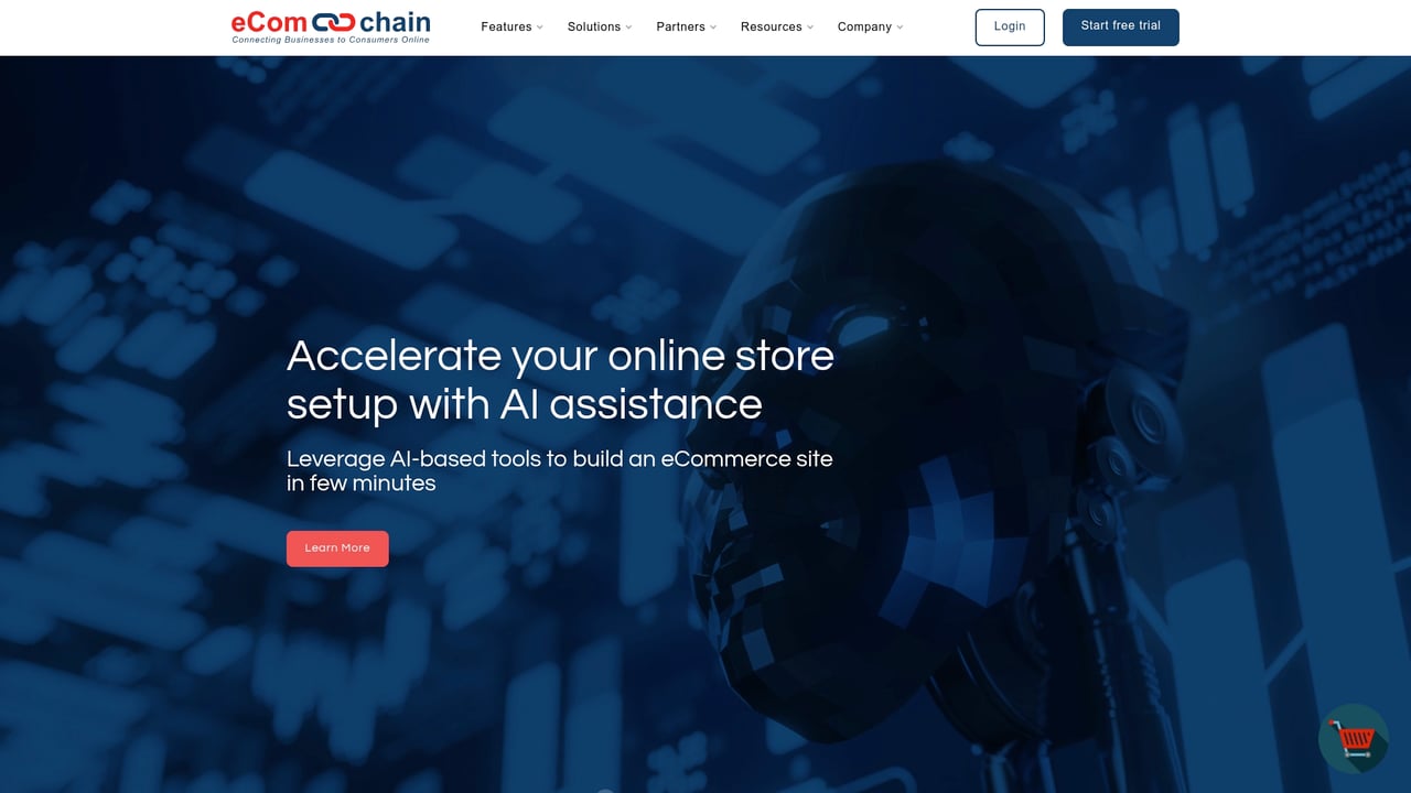 Screenshot of eComchain website