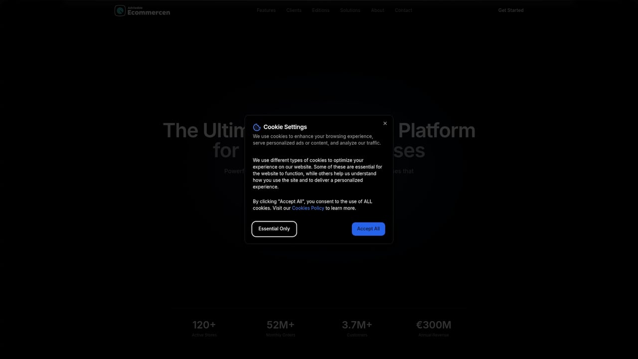 Screenshot of Ecomtrack website