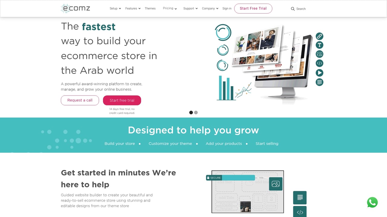 Screenshot of Ecomz website