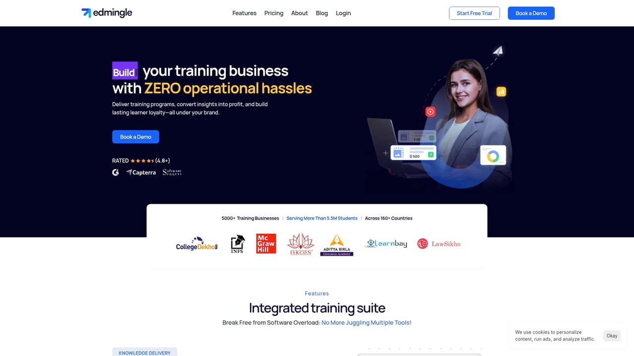 Screenshot of Edmingle website