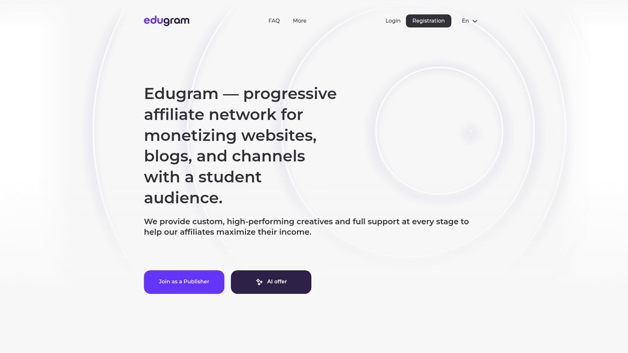 Screenshot of Edugram website