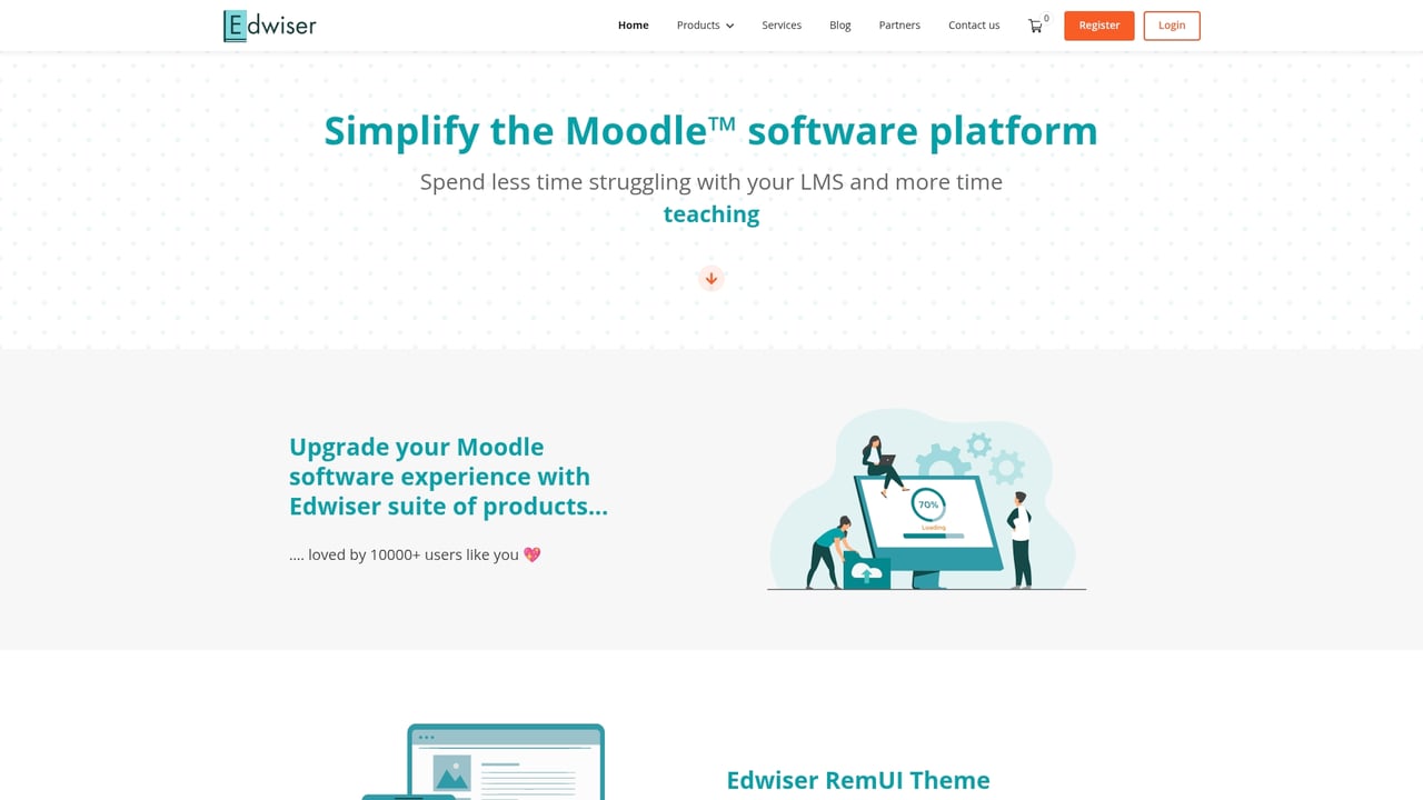 Screenshot of Edwiser Bridge website