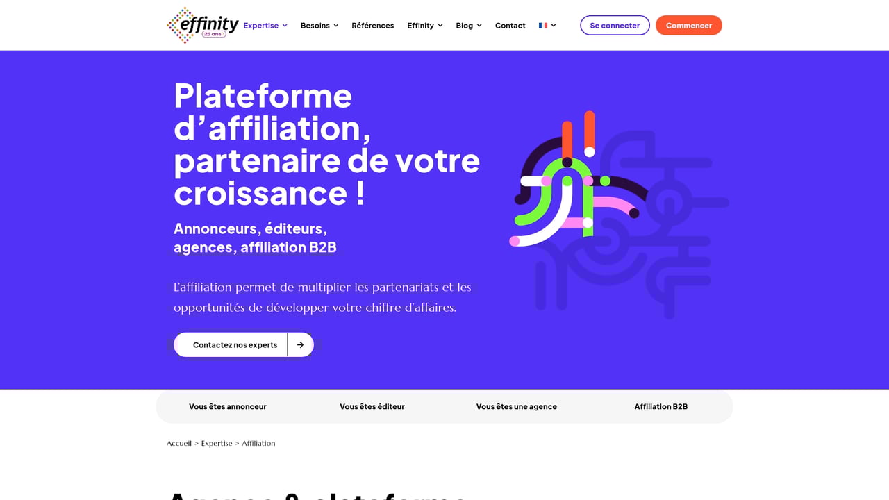 Screenshot of Effiliation website