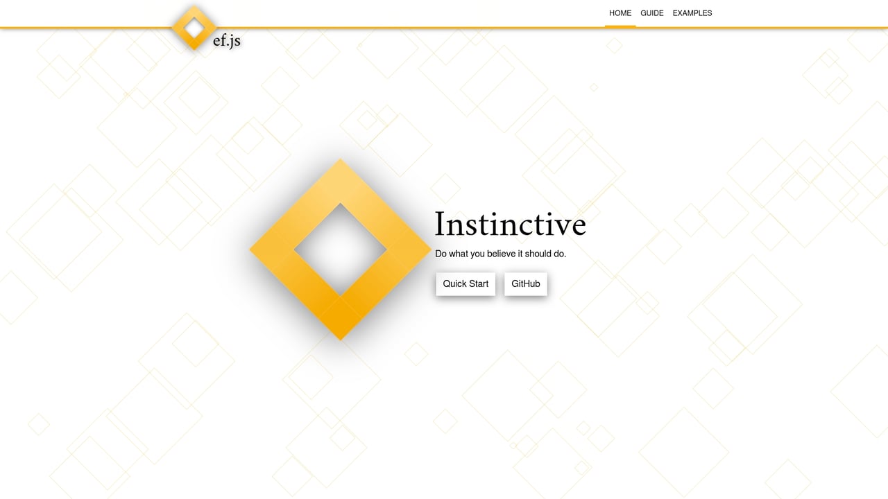 Screenshot of ef.js website
