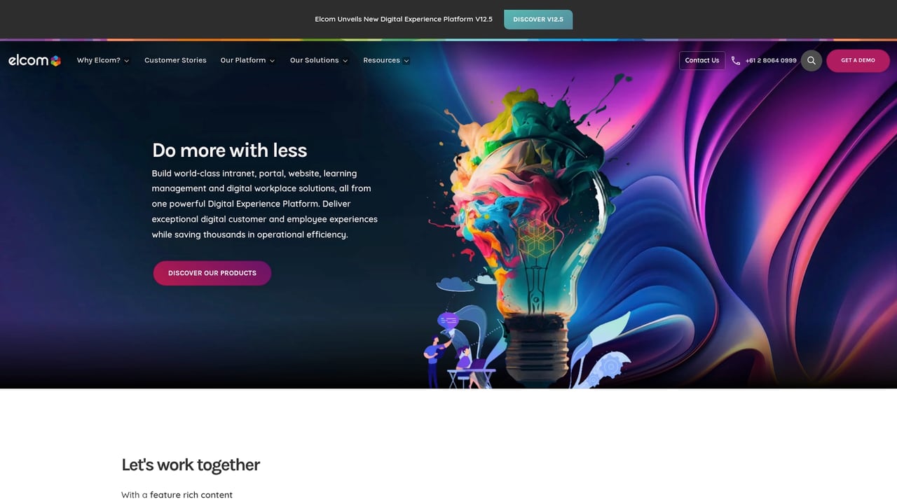 Screenshot of Elcom website