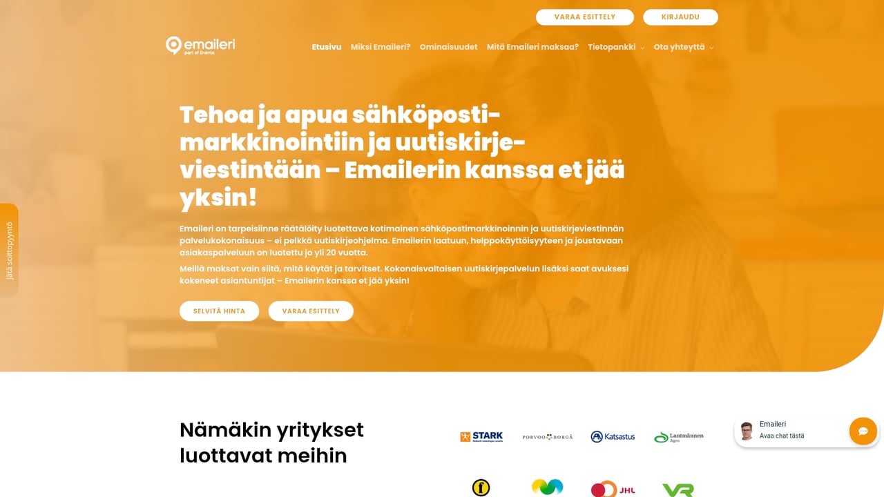 Screenshot of Emaileri website