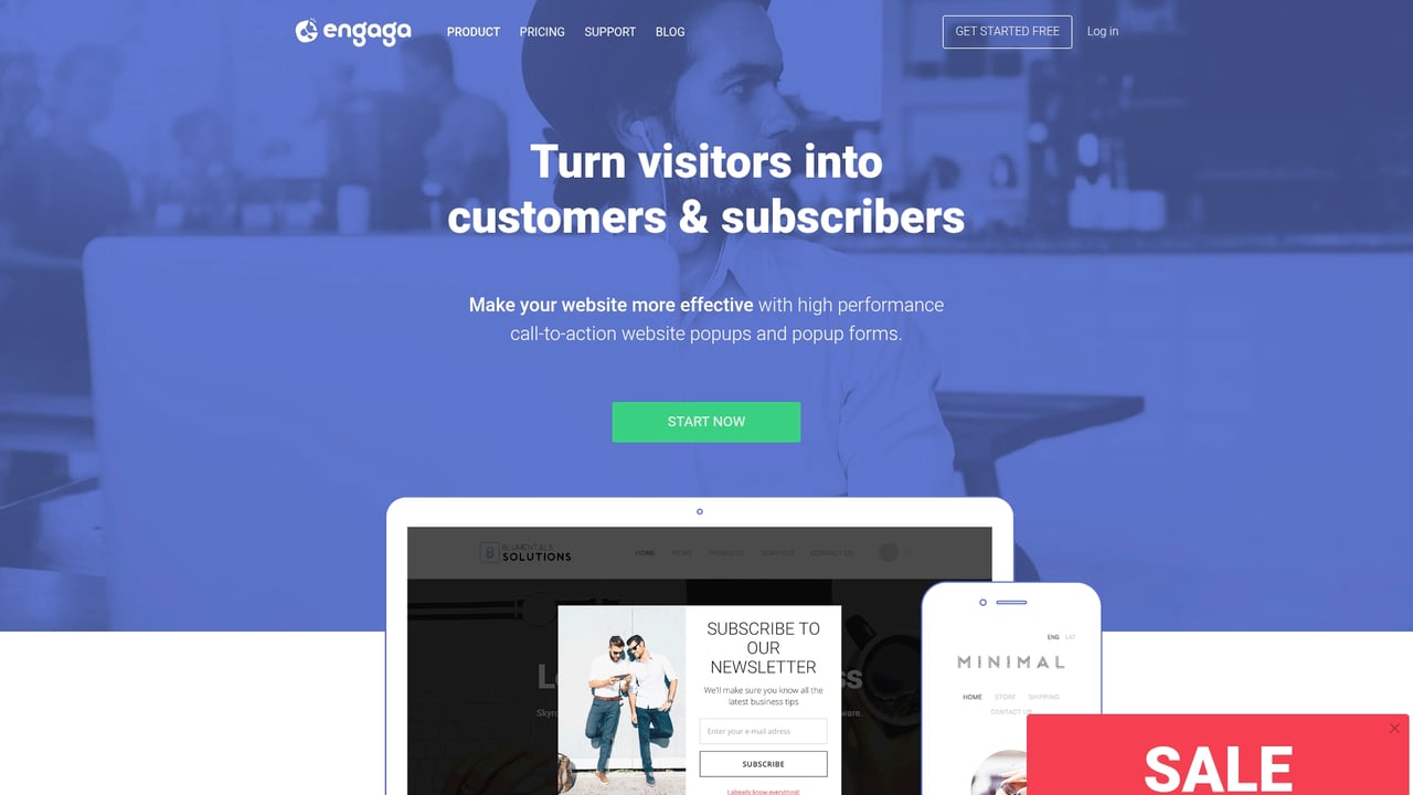 Screenshot of Engaga website