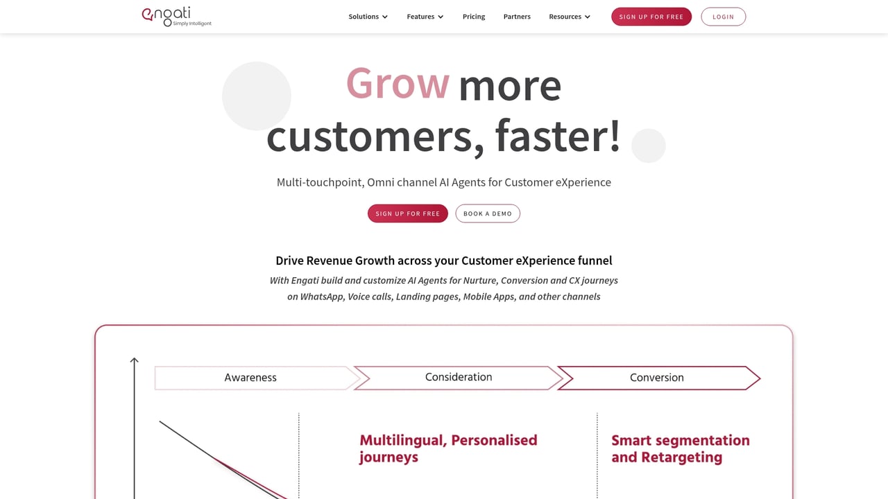 Screenshot of Engati website