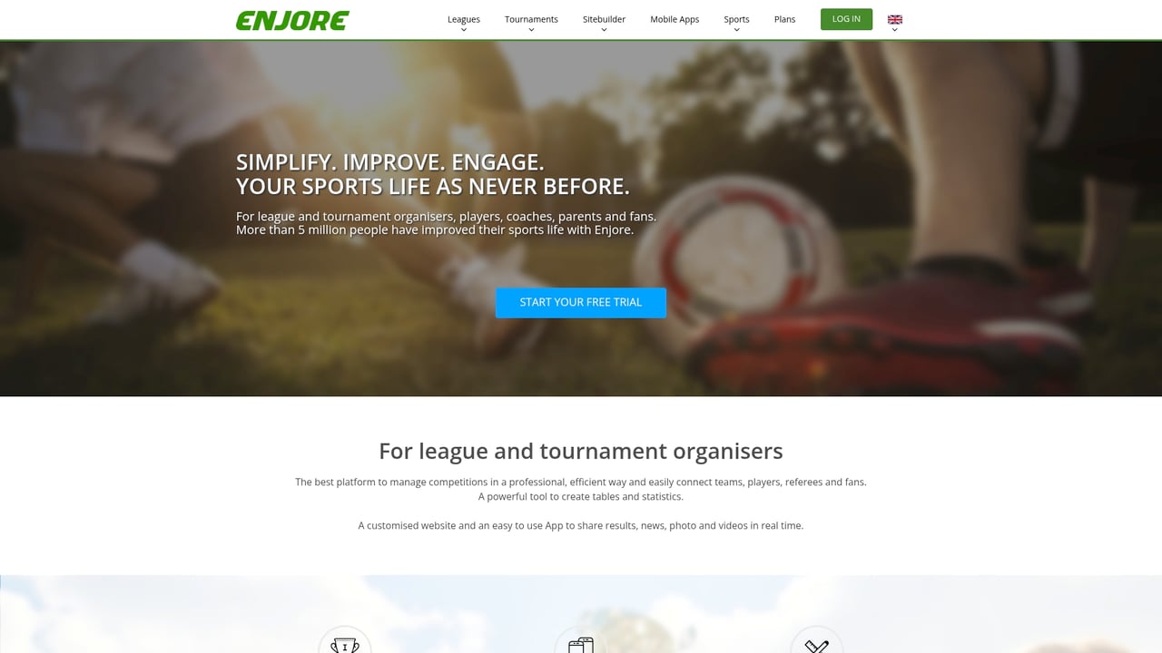 Screenshot of Enjore website