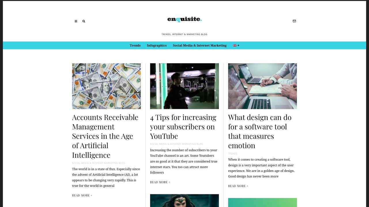 Screenshot of Enquisite website