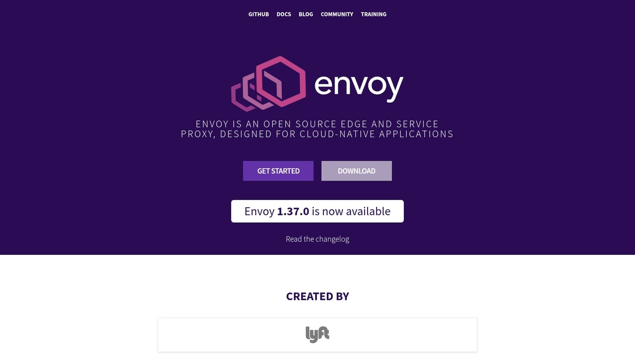 Screenshot of Envoy website