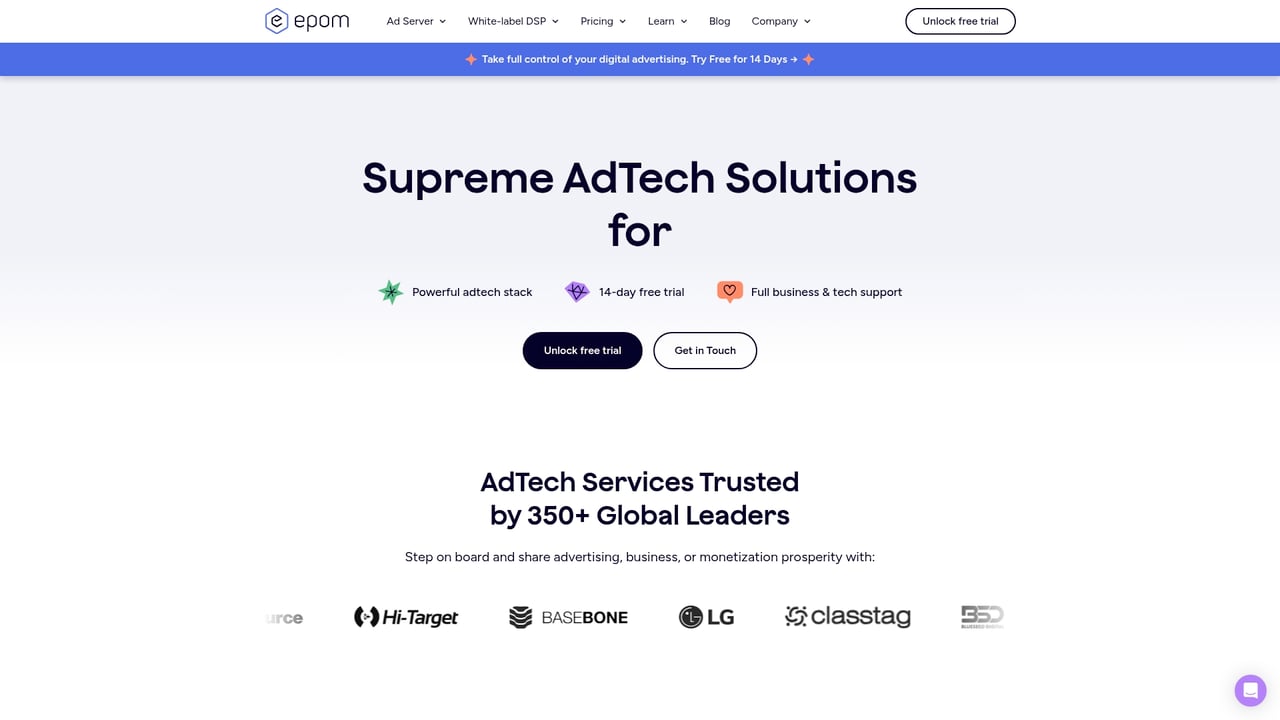 Screenshot of Epom website