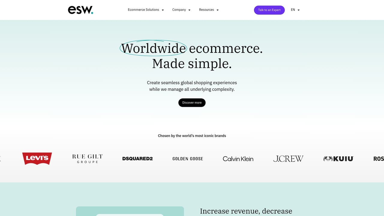 Screenshot of ESW website