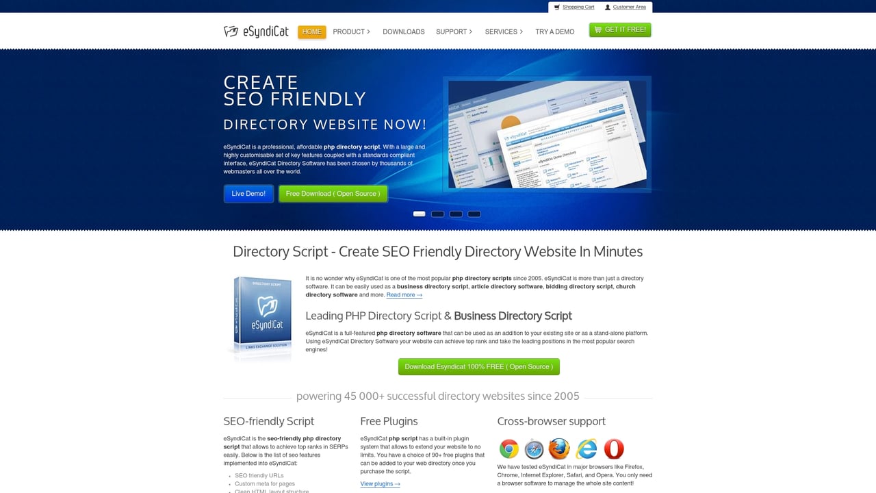 Screenshot of eSyndiCat website