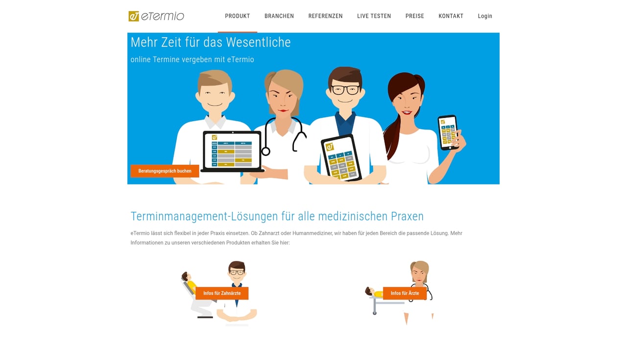 Screenshot of Etermio website