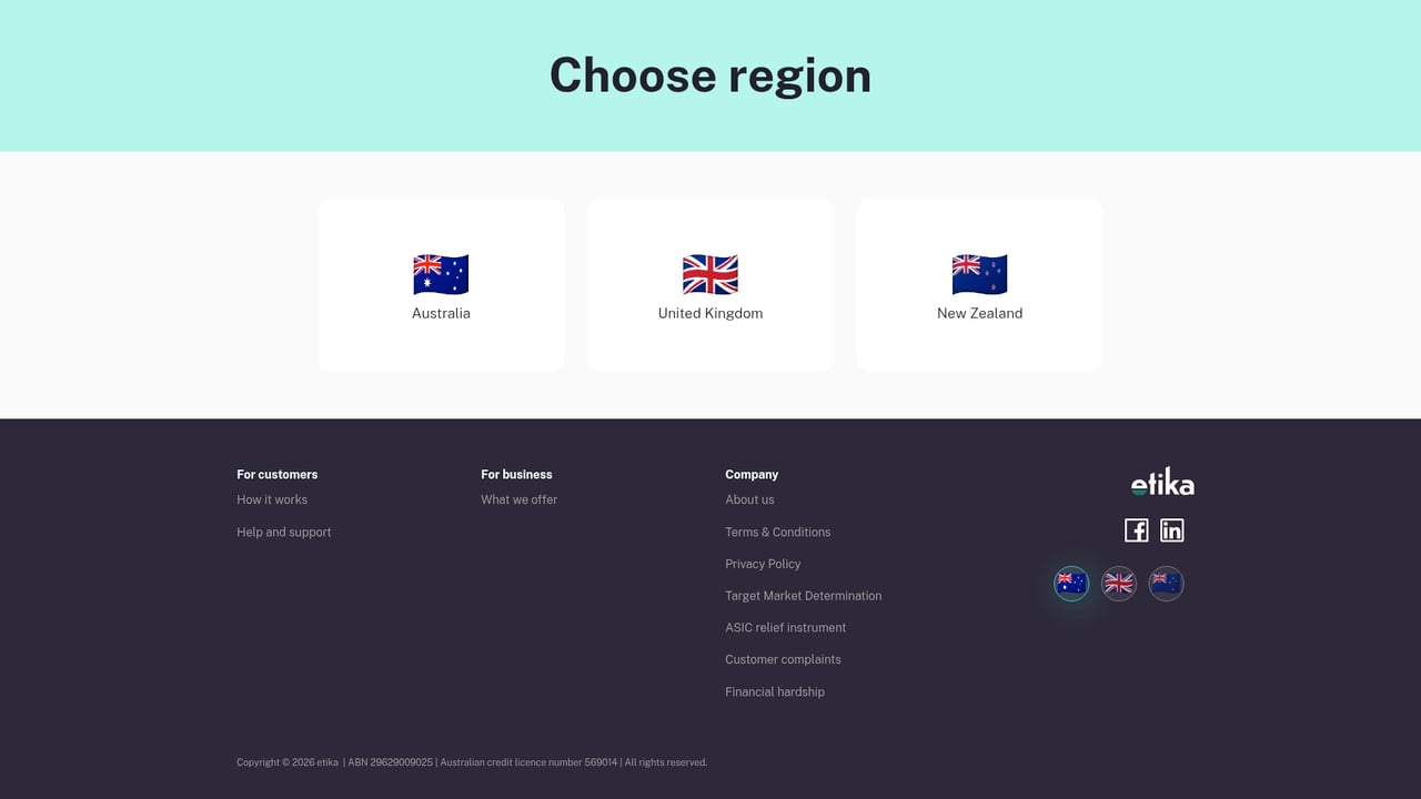 Screenshot of etika website