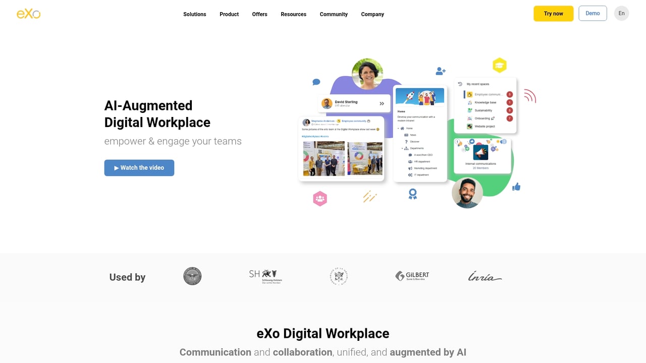 Screenshot of Exo Platform website