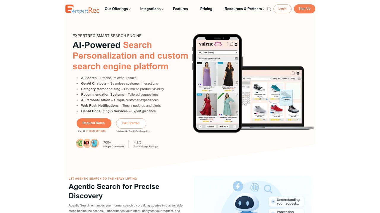 Screenshot of ExpertRec website