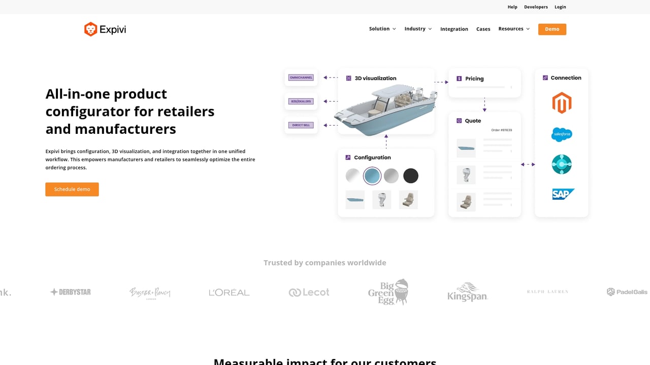 Screenshot of Expivi website