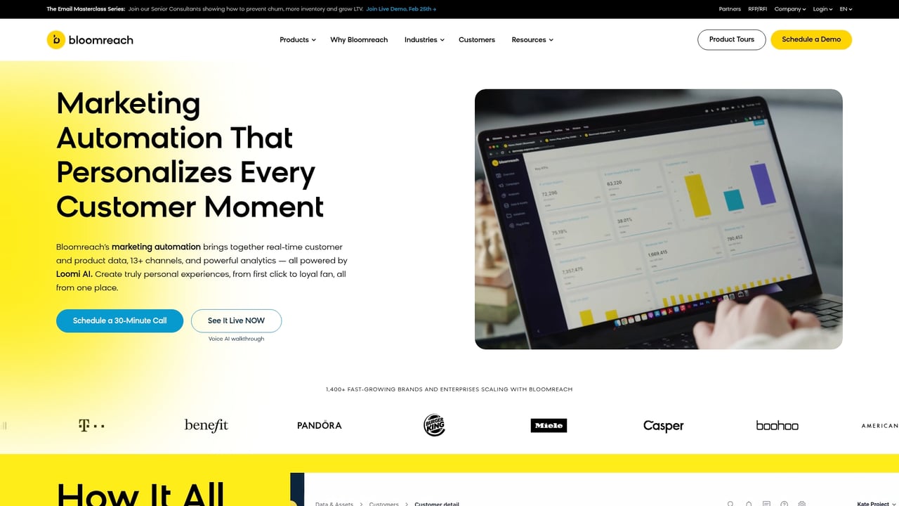 Screenshot of Exponea website