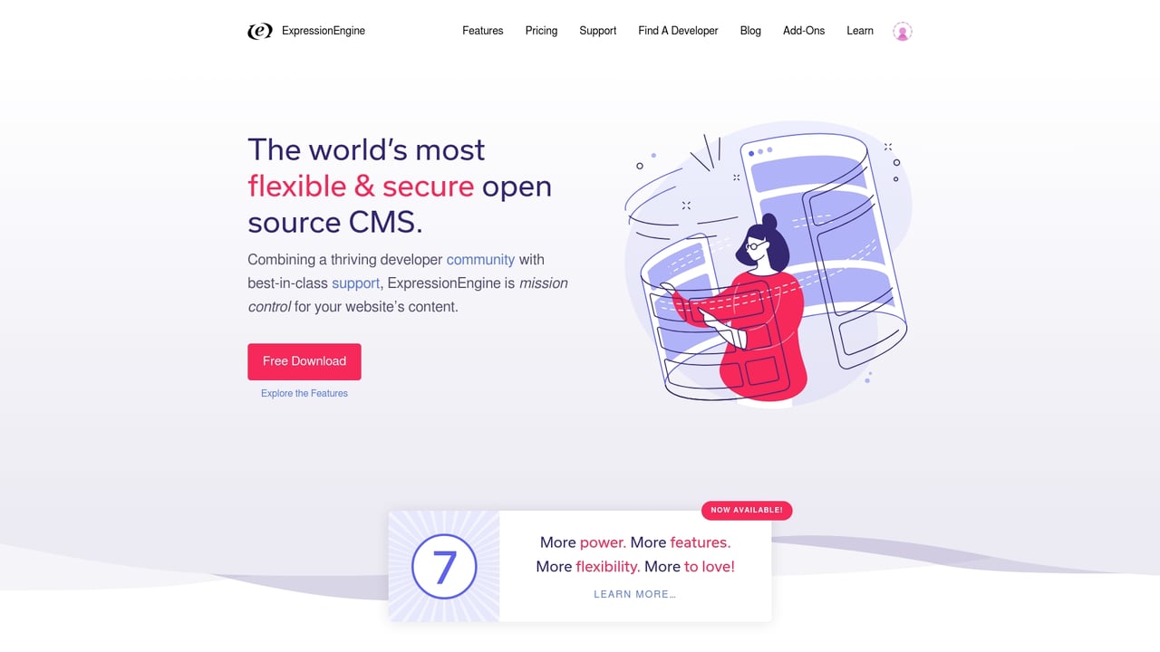 Screenshot of ExpressionEngine website
