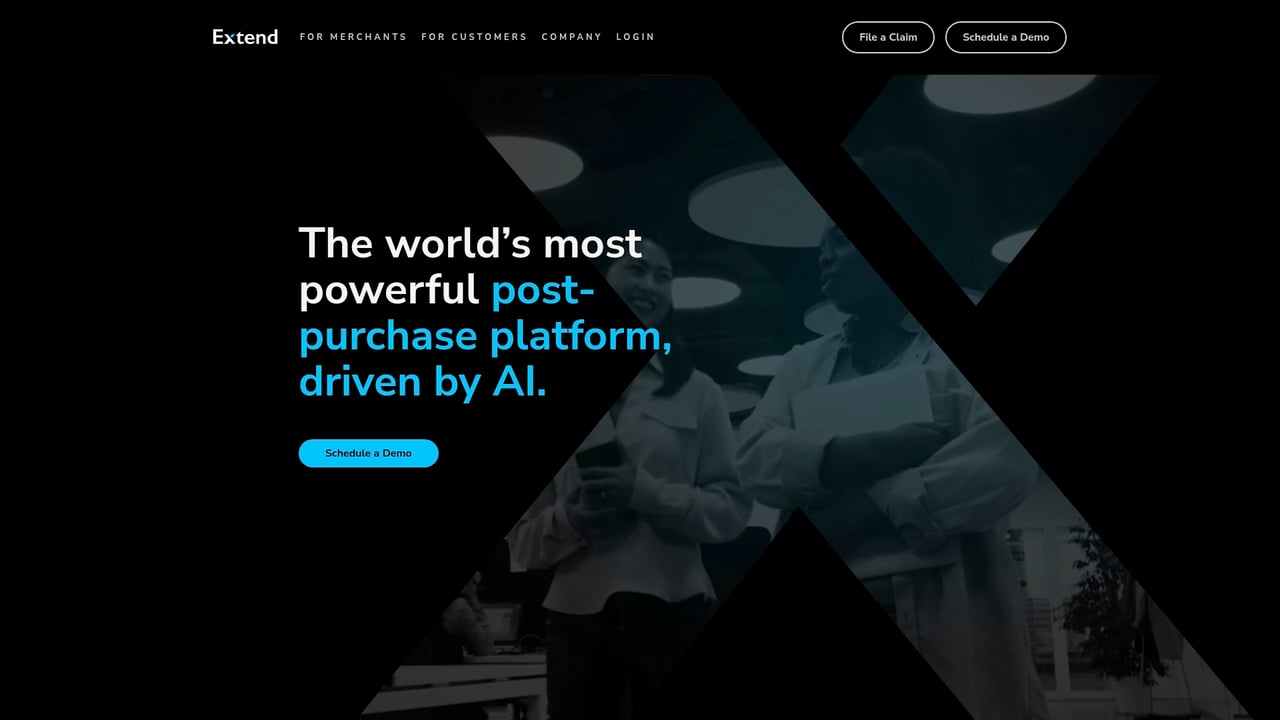 Screenshot of Extend website