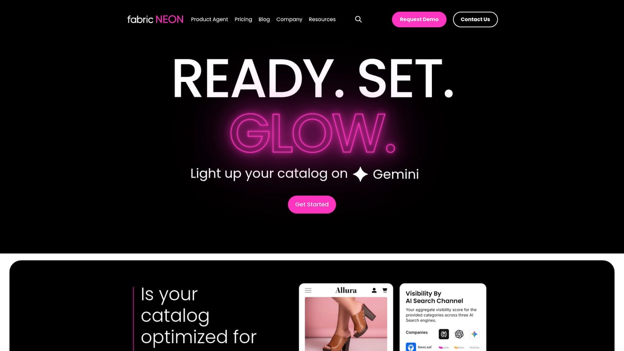 Screenshot of Fabric website