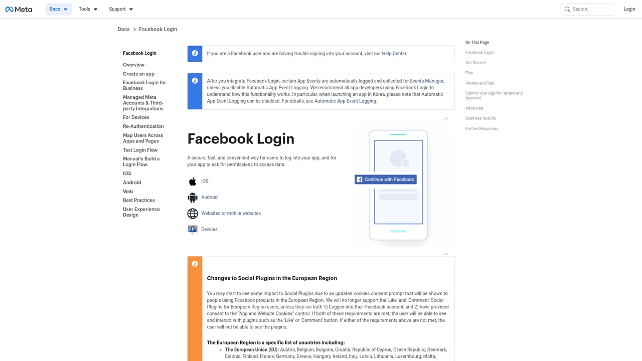 Screenshot of Facebook Login website