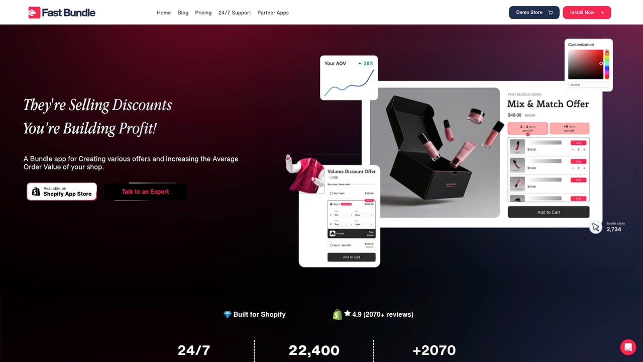 Screenshot of Fast Bundle website