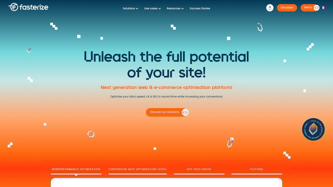 Screenshot of Fasterize website