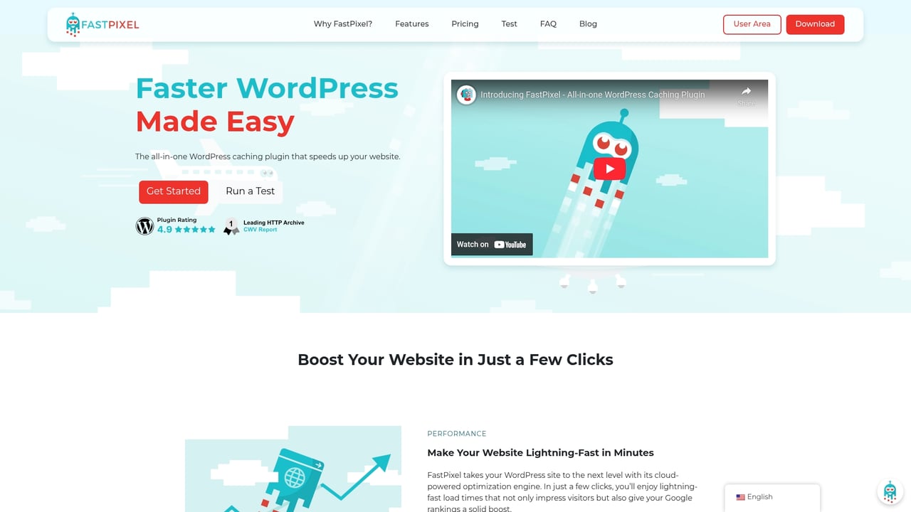 Screenshot of FastPixel website