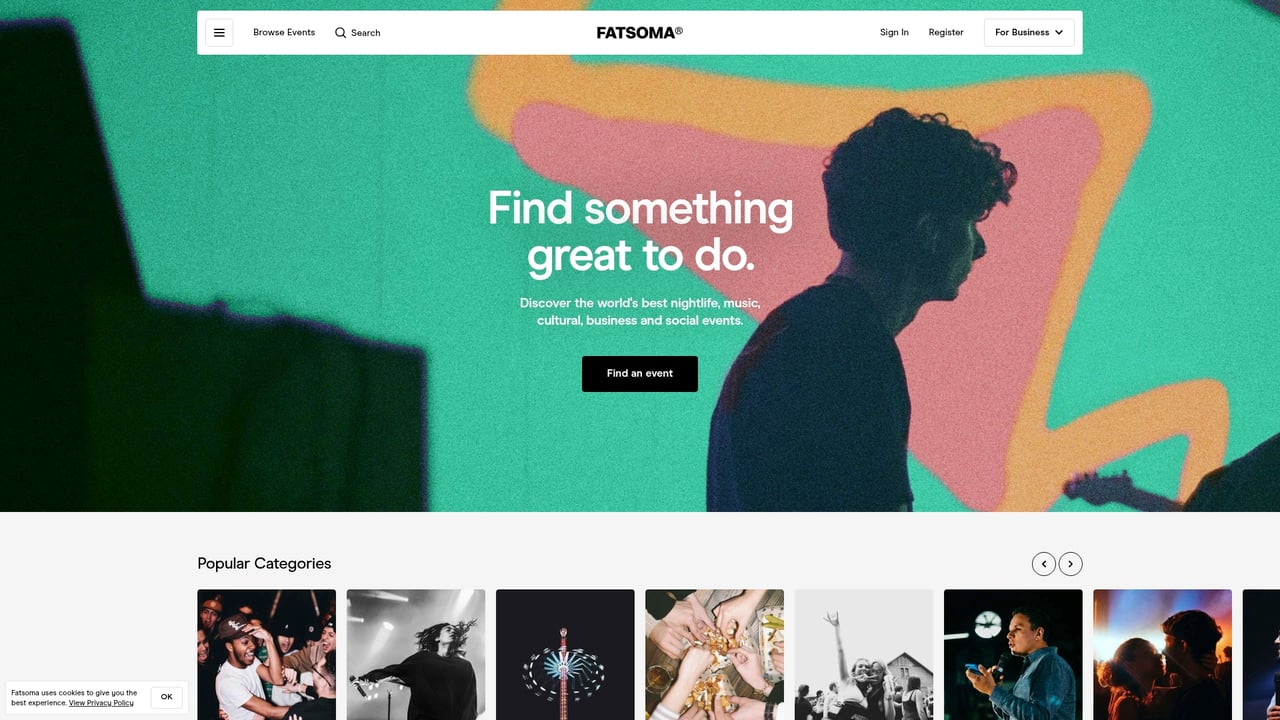 Screenshot of Fatsoma website