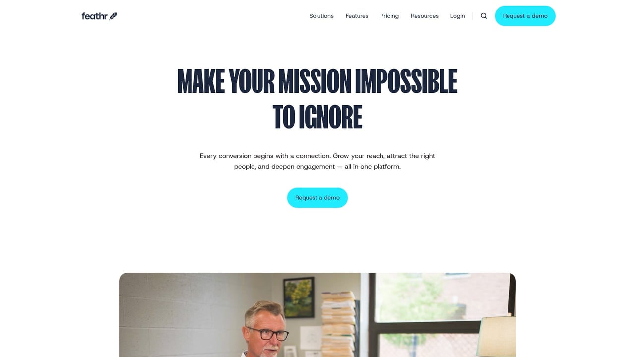 Screenshot of Feathr website