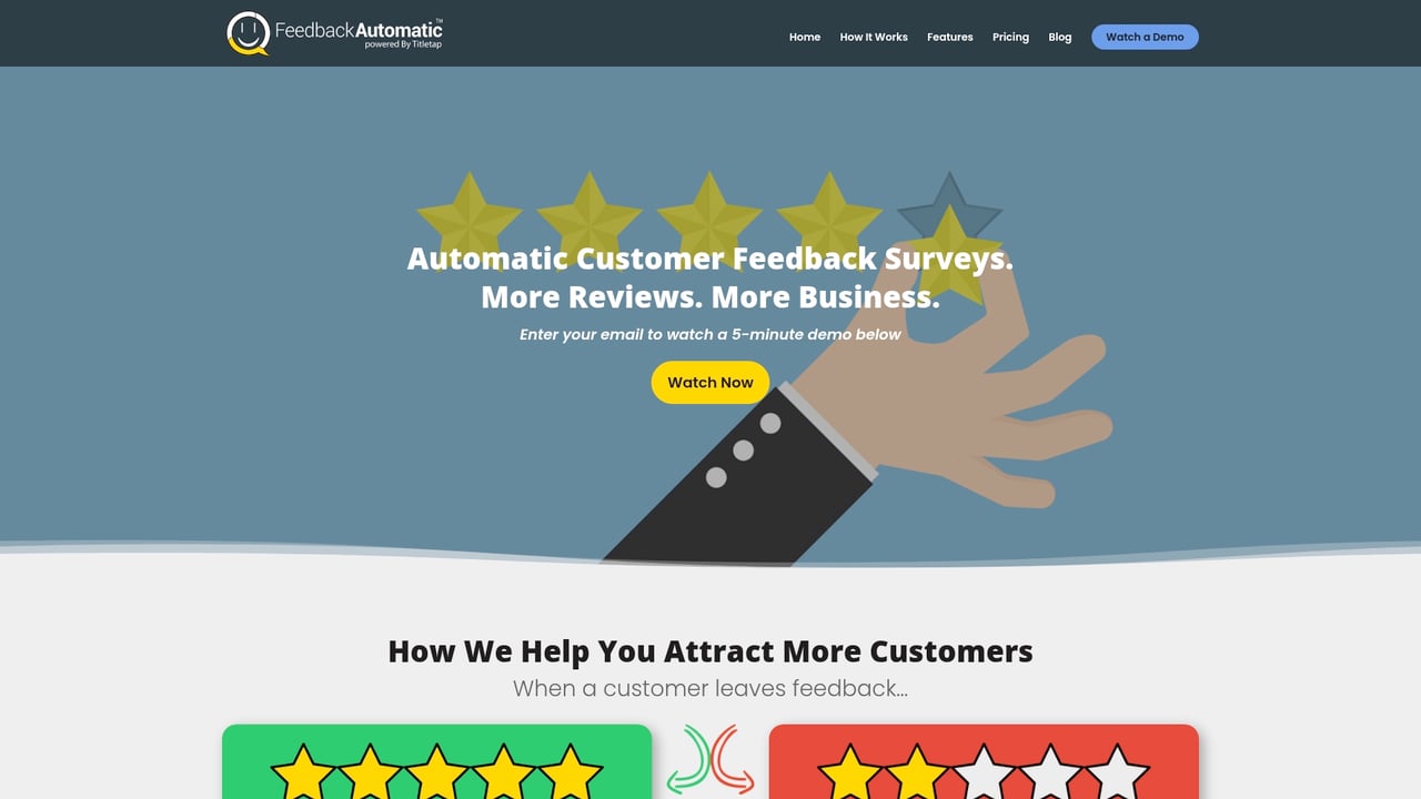 Screenshot of FeedbackAutomatic website
