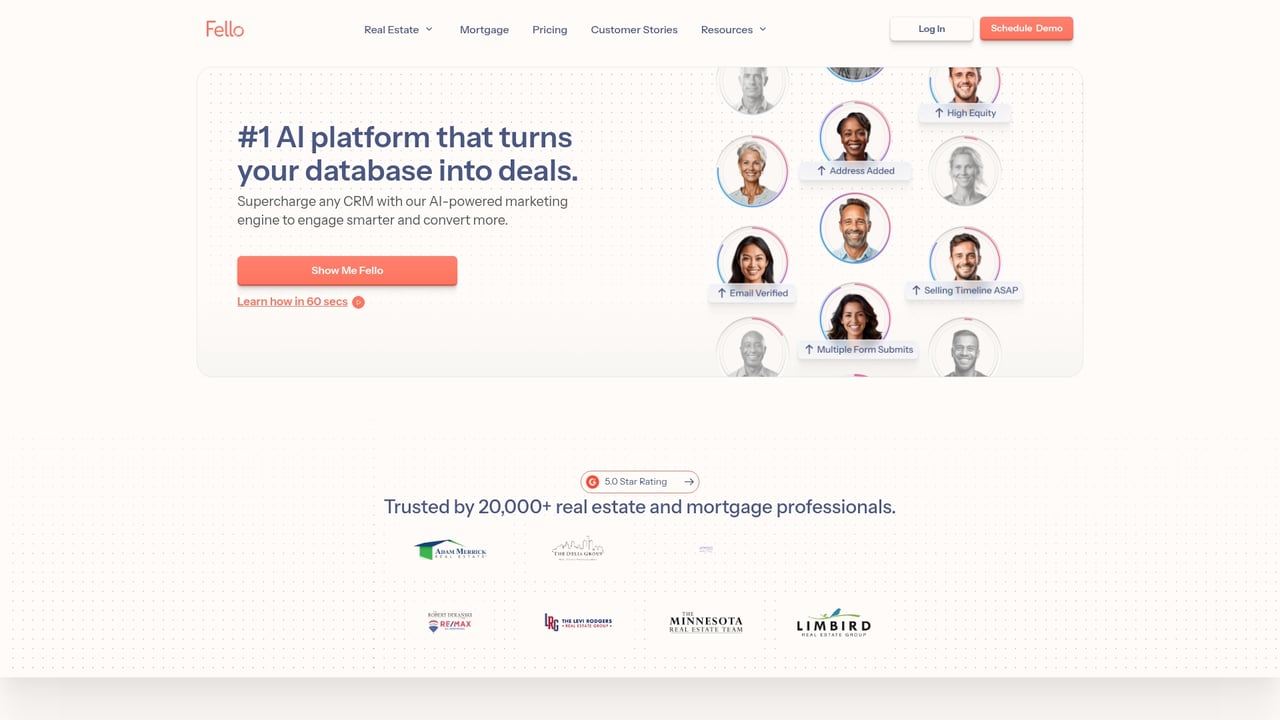 Screenshot of Fello website