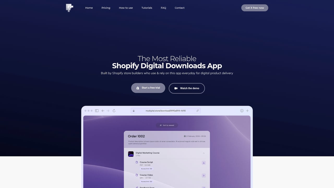 Screenshot of Fileflare website
