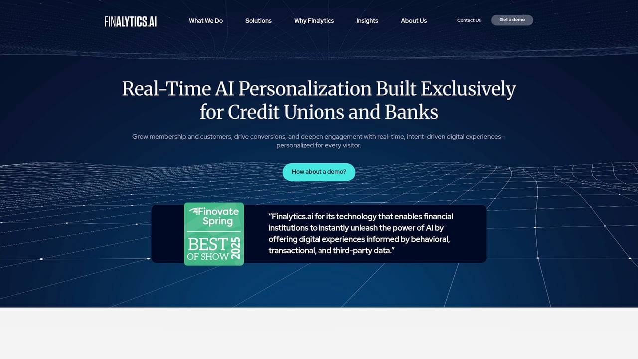 Screenshot of Finalytics website