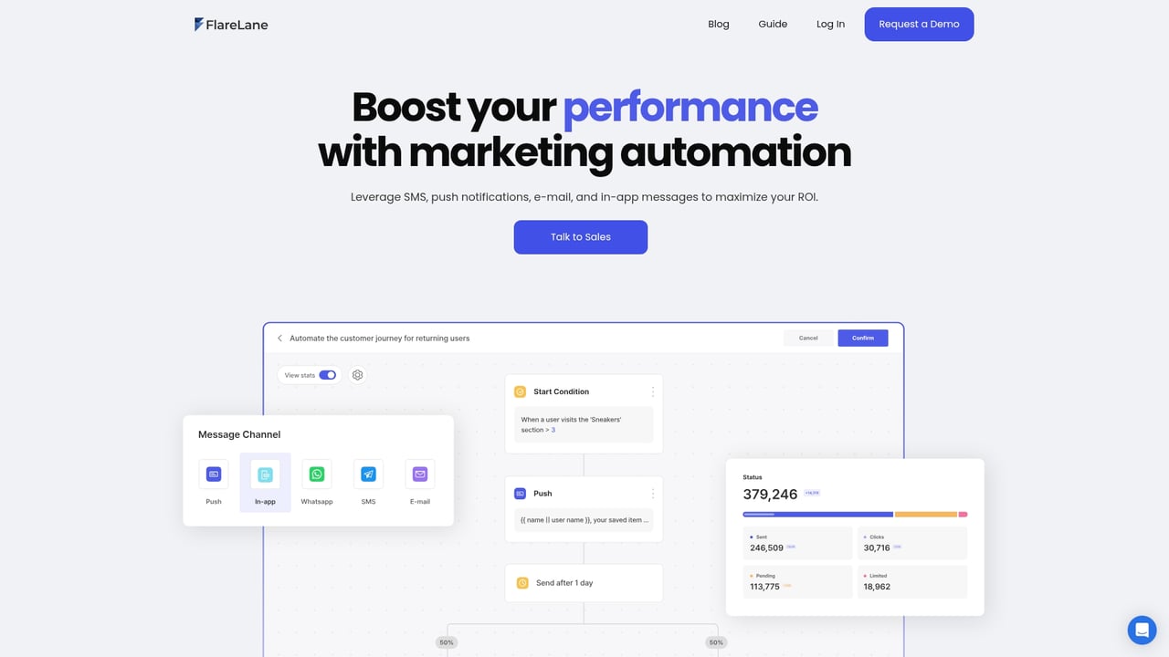 Screenshot of FlareLane website