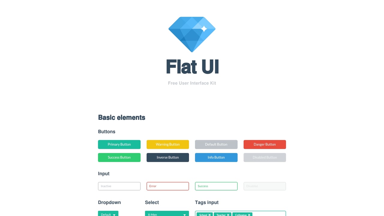 Screenshot of Flat UI website
