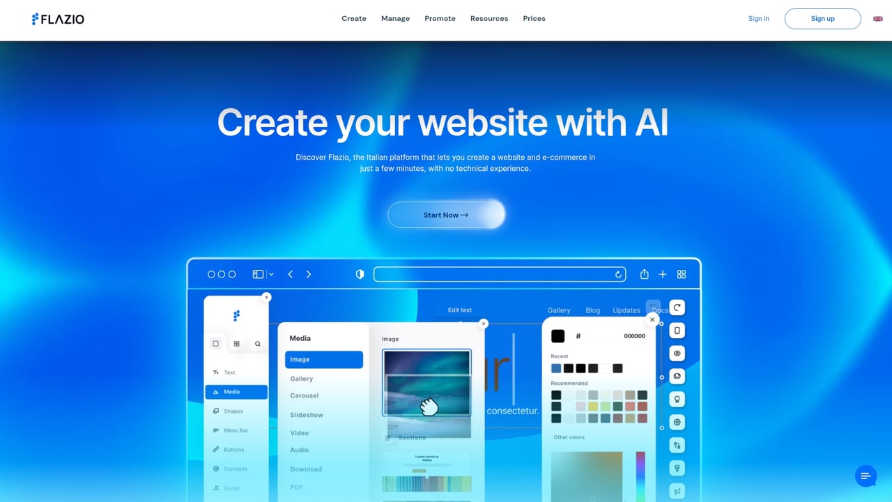 Screenshot of Flazio website