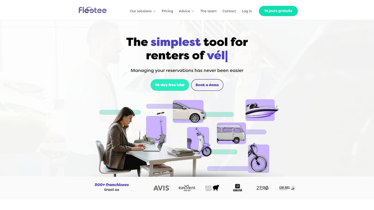 Screenshot of Fleetee website