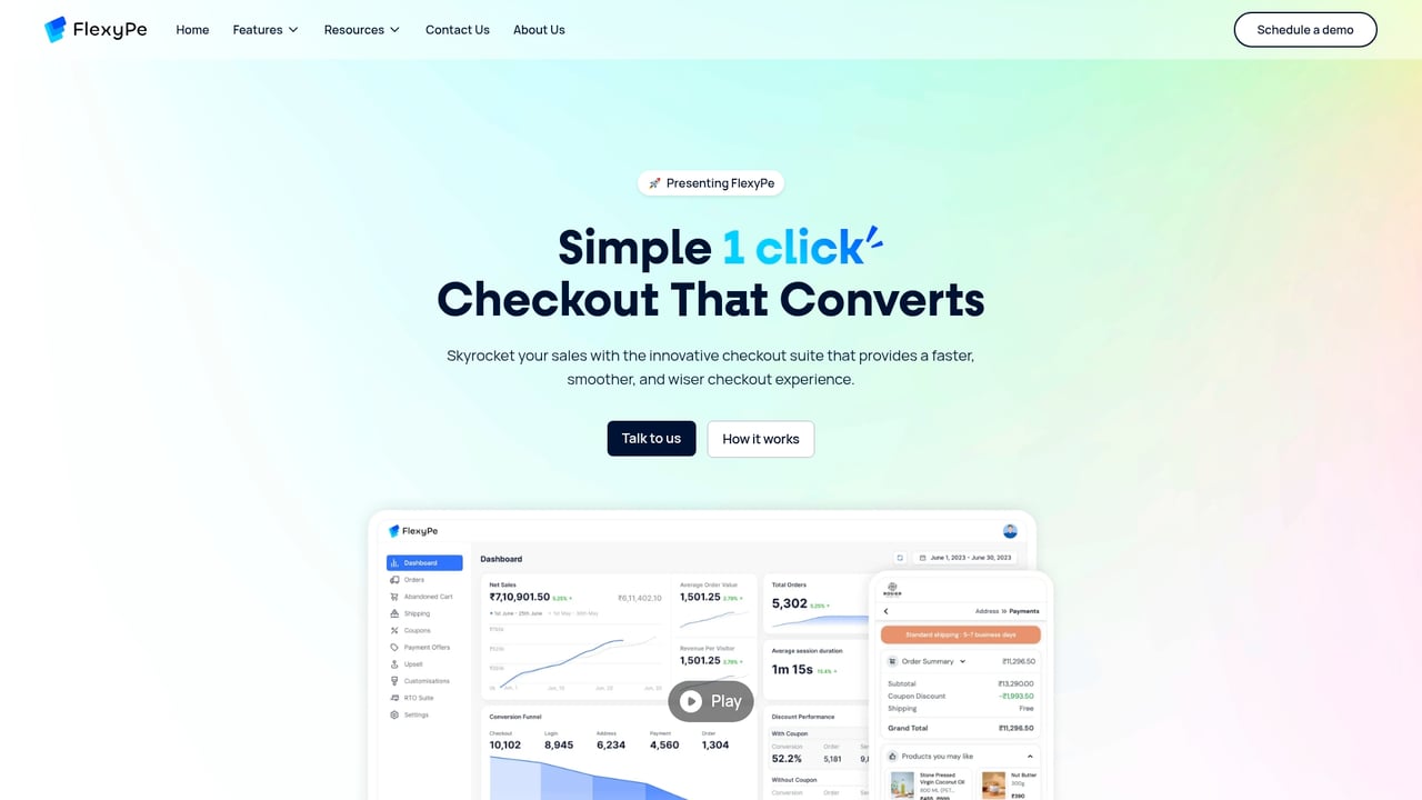 Screenshot of FlexyPe website
