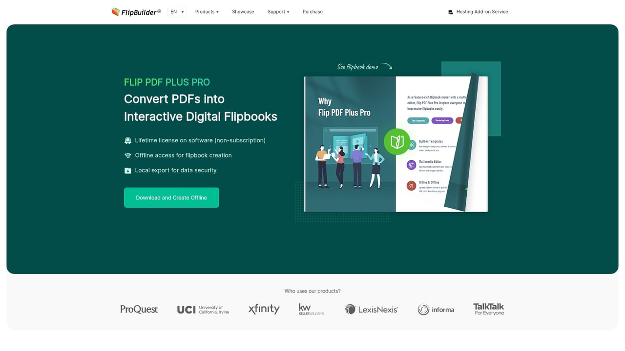 Screenshot of FlipBuilder website