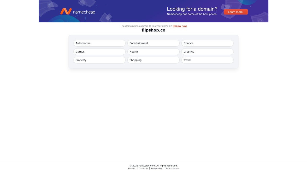 Screenshot of Flipshop website