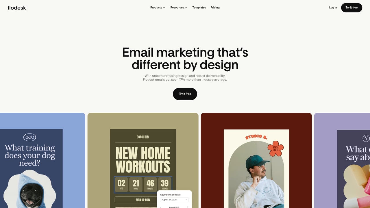 Screenshot of Flodesk website
