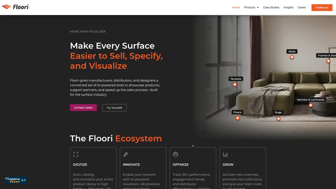 Screenshot of Floori website