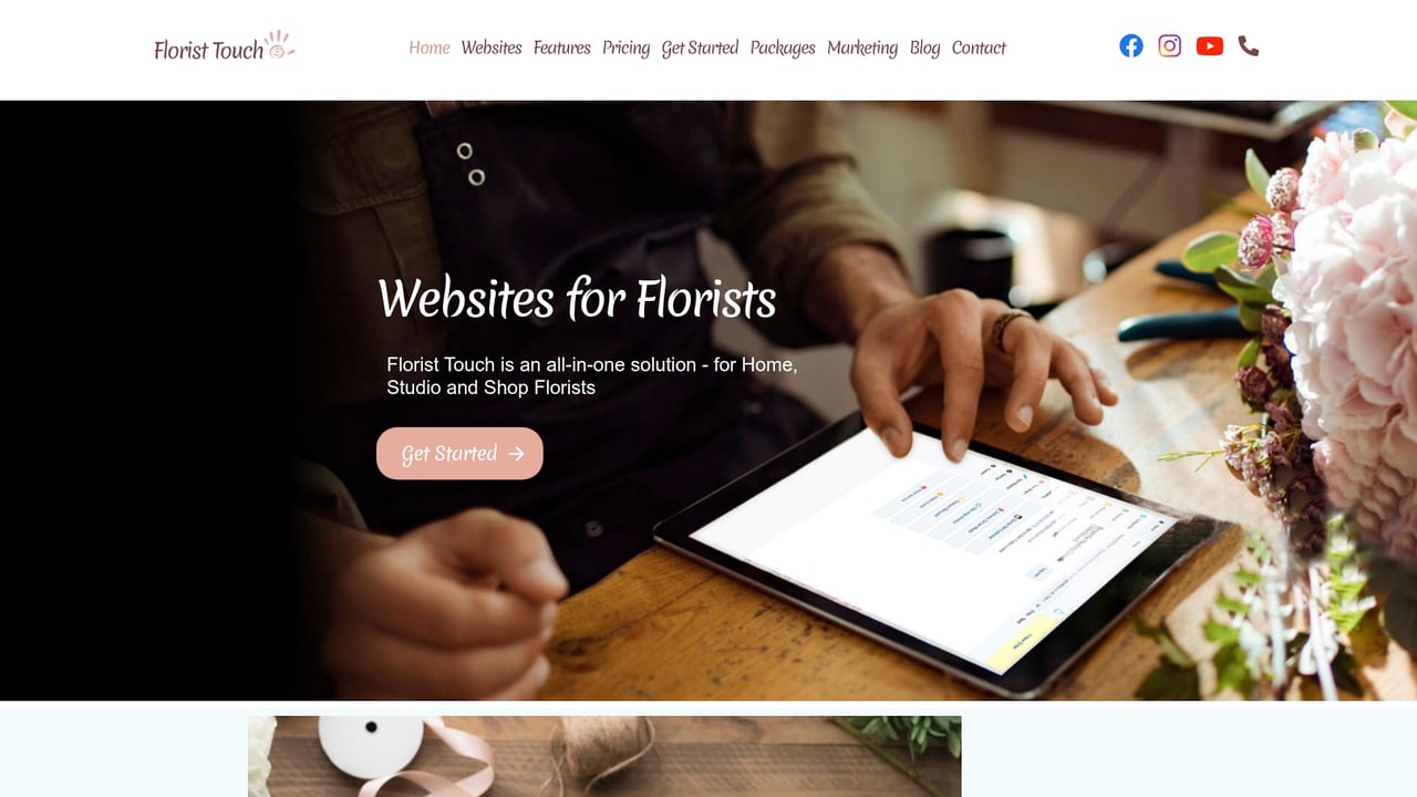 Screenshot of Florist Touch website