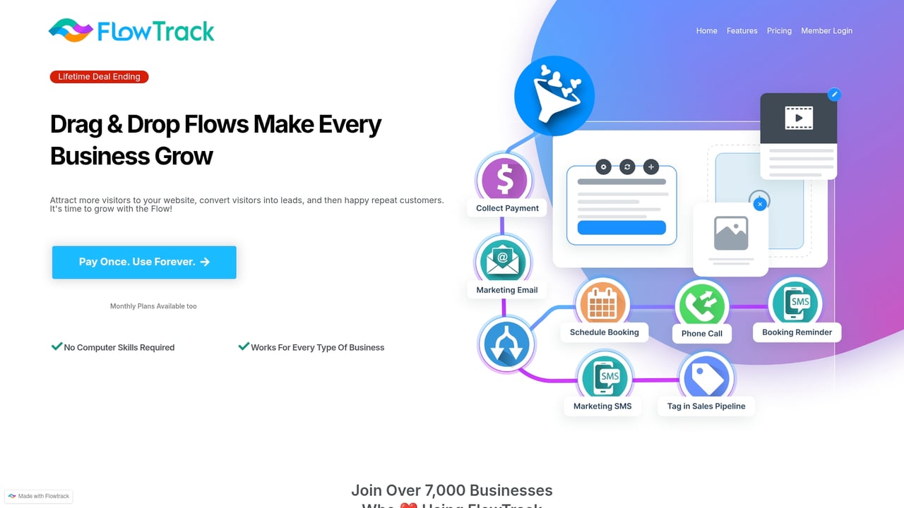 Screenshot of FlowTrack website