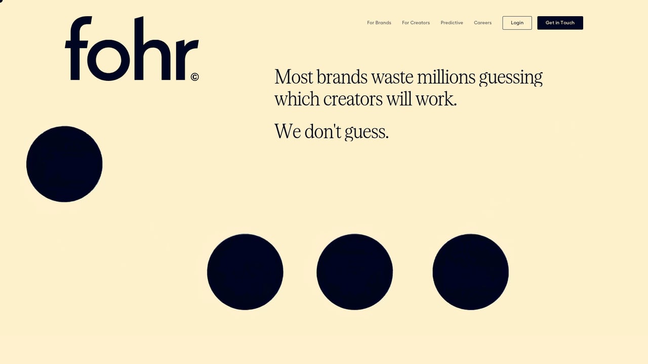 Screenshot of Fohr website