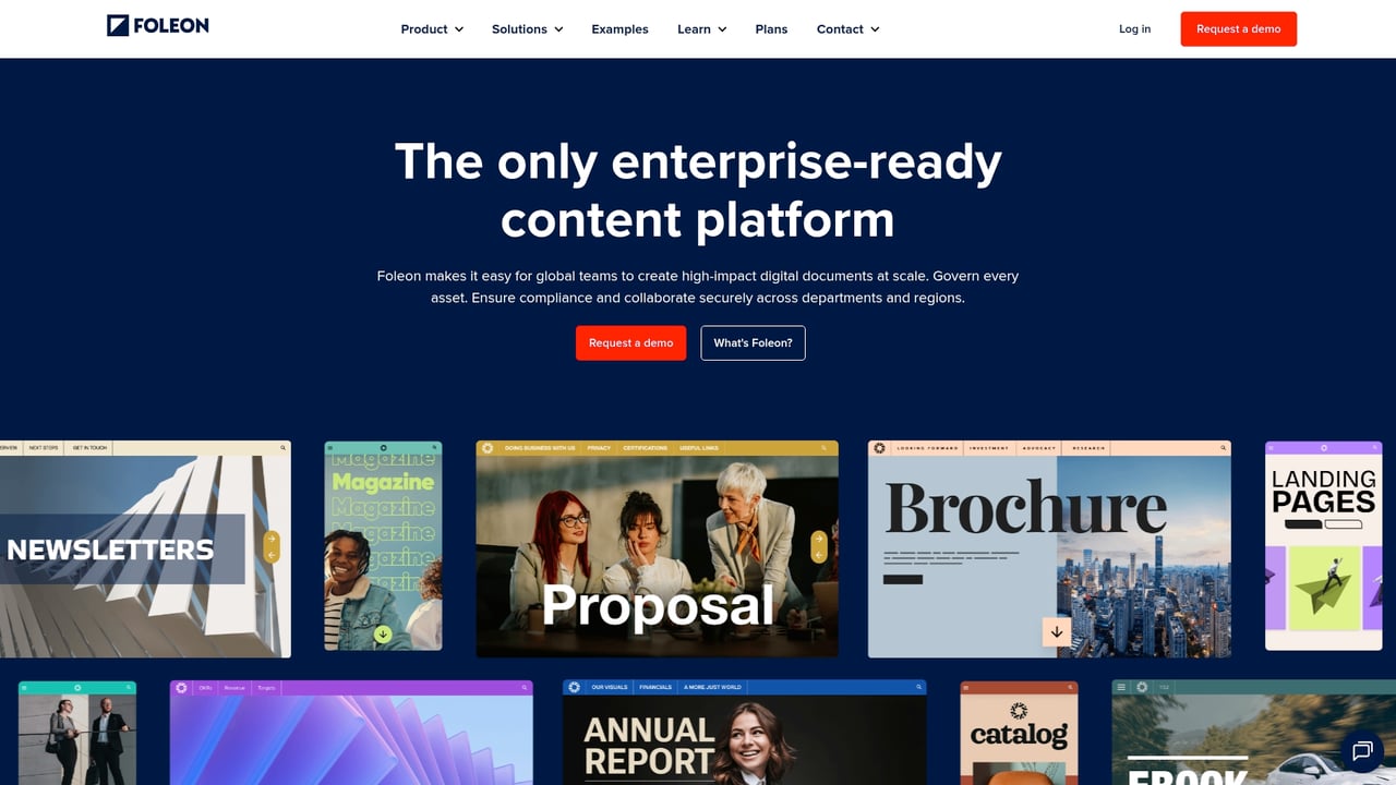 Screenshot of Foleon website